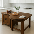 Handcrafted Solid Wood Kitchen Island – Live Edge Counter with Storage for Modern Organic Kitchens